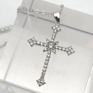 Rhinestone Cross Pendant Necklace